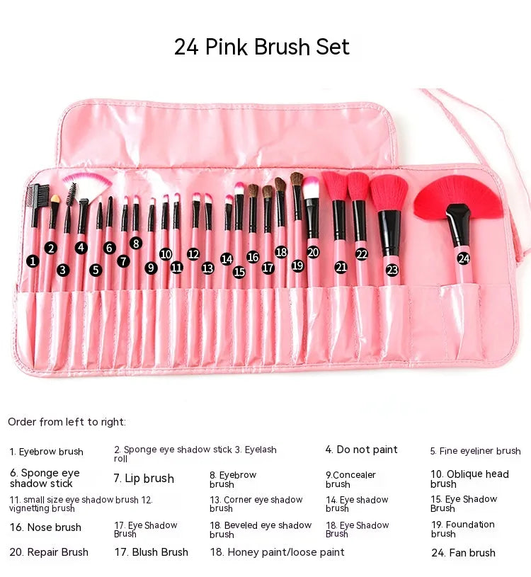 Conjunto de 24 Pincéis Profissionais para Maquiagem
